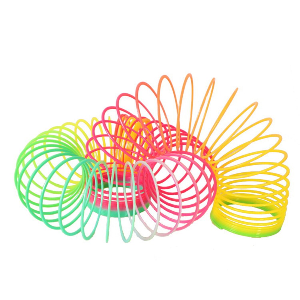 1pcs Rainbow Circle Funny Toys Early Development Educational Folding Plastic Spring Coil Children's Magical Toys