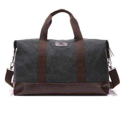 CAIDA-sac à main en toile pour hommes, sacoche de grande capacité pour Fitness, sacoche de voyage pour week-end et plein air, décontracté: Black