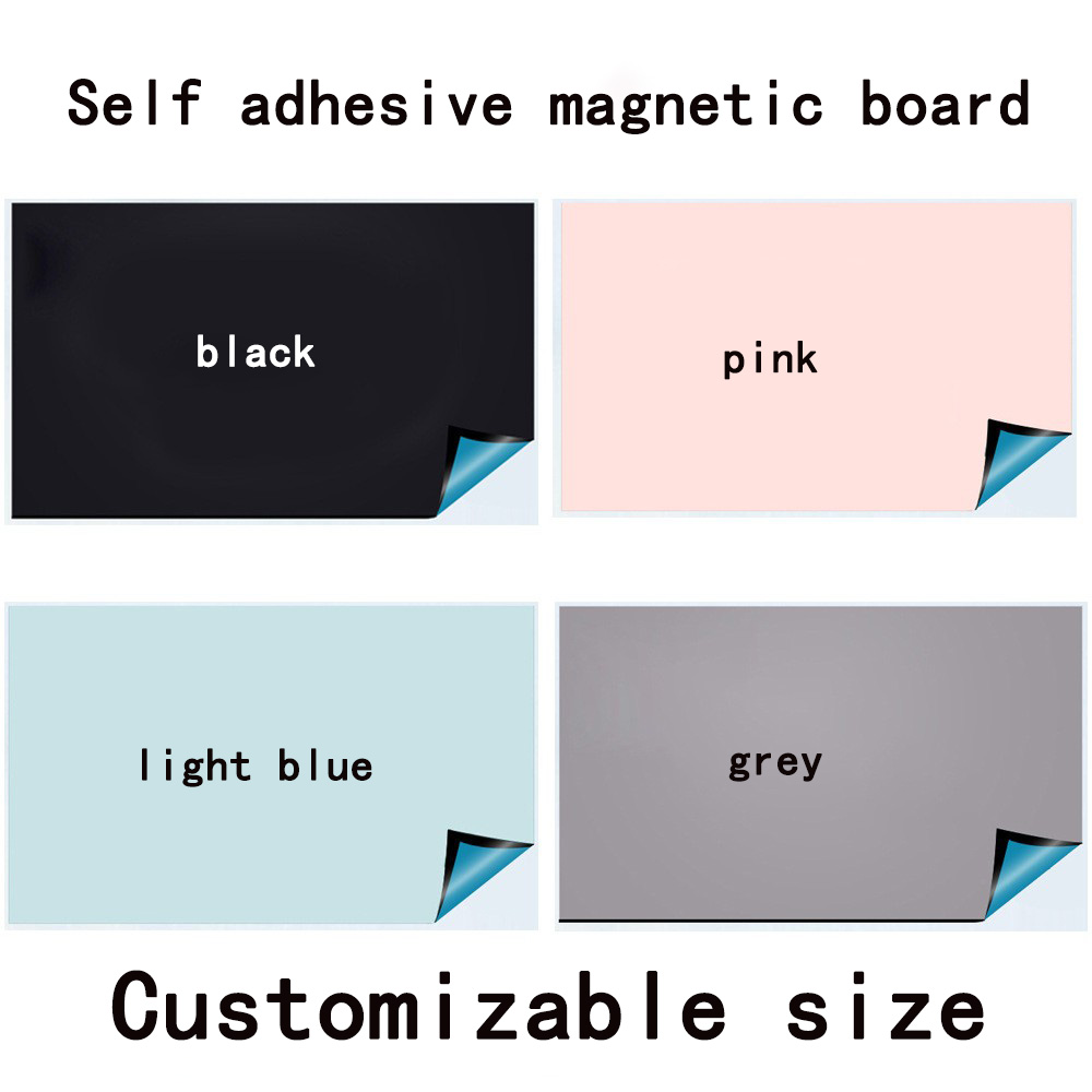 Papel de contacto de pizarra magnética para pared, pared de pizarra autoadhesiva despegable y adhesiva, hoja magnética ligera, azul, rosa, gris