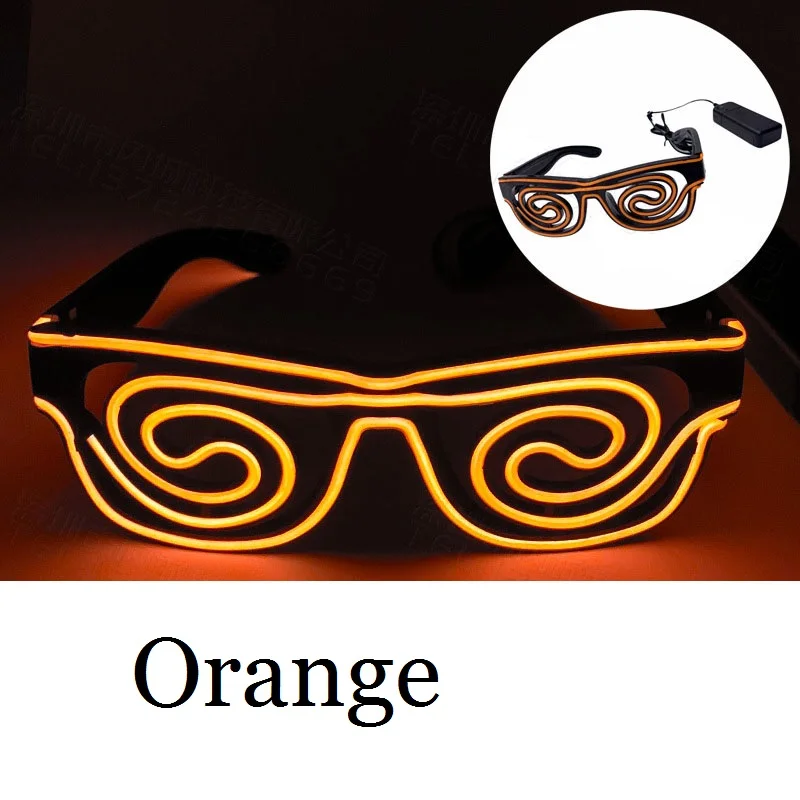 10pcs LED Luminous Wire Glasses Glow Party Light Decoration DJ Night Club Costume Sunglasses Cosplay Birthday Wedding: Light Grey
