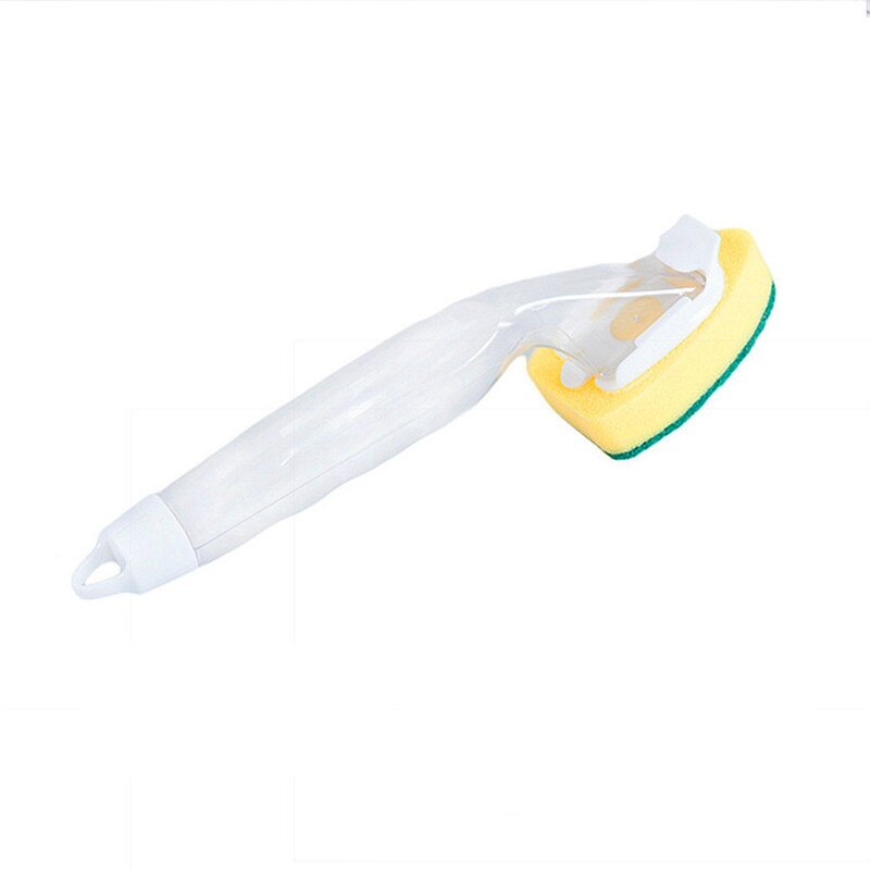 Sponge Replaceable Couring Pad Washing Convenience Cleaning Brush Scrubber Kitchen Soap Dispenser Dish With Refill Liquid: Brush-1PC
