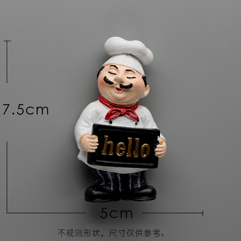 Restaurant Chef refrigerator pasted bread Master 3D fridge magnet magnetic refrigerator pasted hand-made collection Great Chefs: green