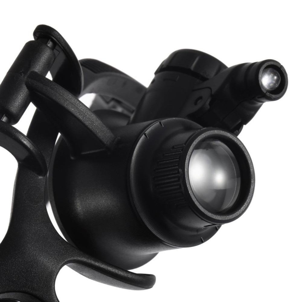 LED magnifying glass Magnifier Glasses with illumination Light Double Eye 10X 15X 20X 25X Jeweler Watch Repair