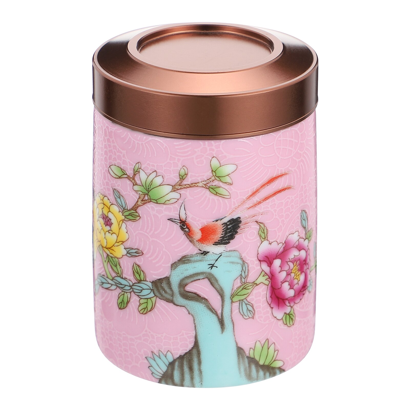 Painted Bulk Tea Container Ceramic Tea Caddy Scented Tea Packaging Canister: Pink