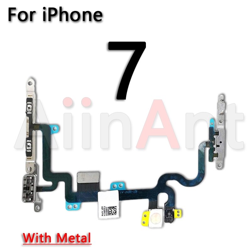 Aiinant original power flex til iphone 6 6s 7 8 plus 5 5s se mute & volume power-knapper nøgleafbryder flex kabel reparationsdele: Til iphone 7