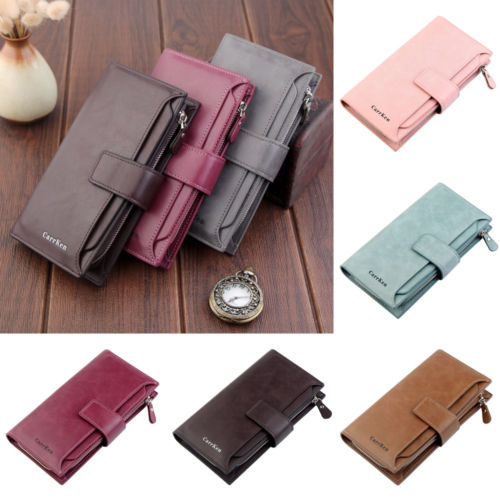 6 kleur Mode Vrouwen Portefeuilles Hasp Nubuck Leer Rits Portemonnee vrouwen Lange Portemonnee Tweevoudig Meer kleur Clutch