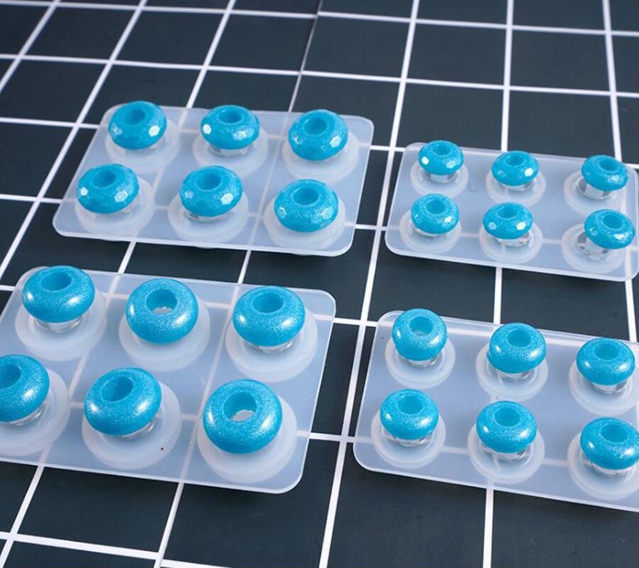 1Pc Platte Bal Kralen Epoxyhars Mallen Big Hole Bead Siliconen Mal Fit Voor Ketting Armband Diy Hars Sieraden maken Accessoires