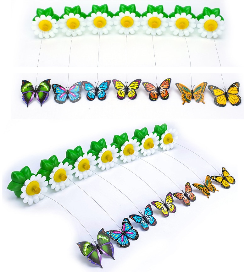 Jouet rotatif électrique automatique pour chat, en plastique, coloré, papillon, oiseau, Animal de compagnie, amusant, chien, chaton, jeux d&#39;entraînement interactifs