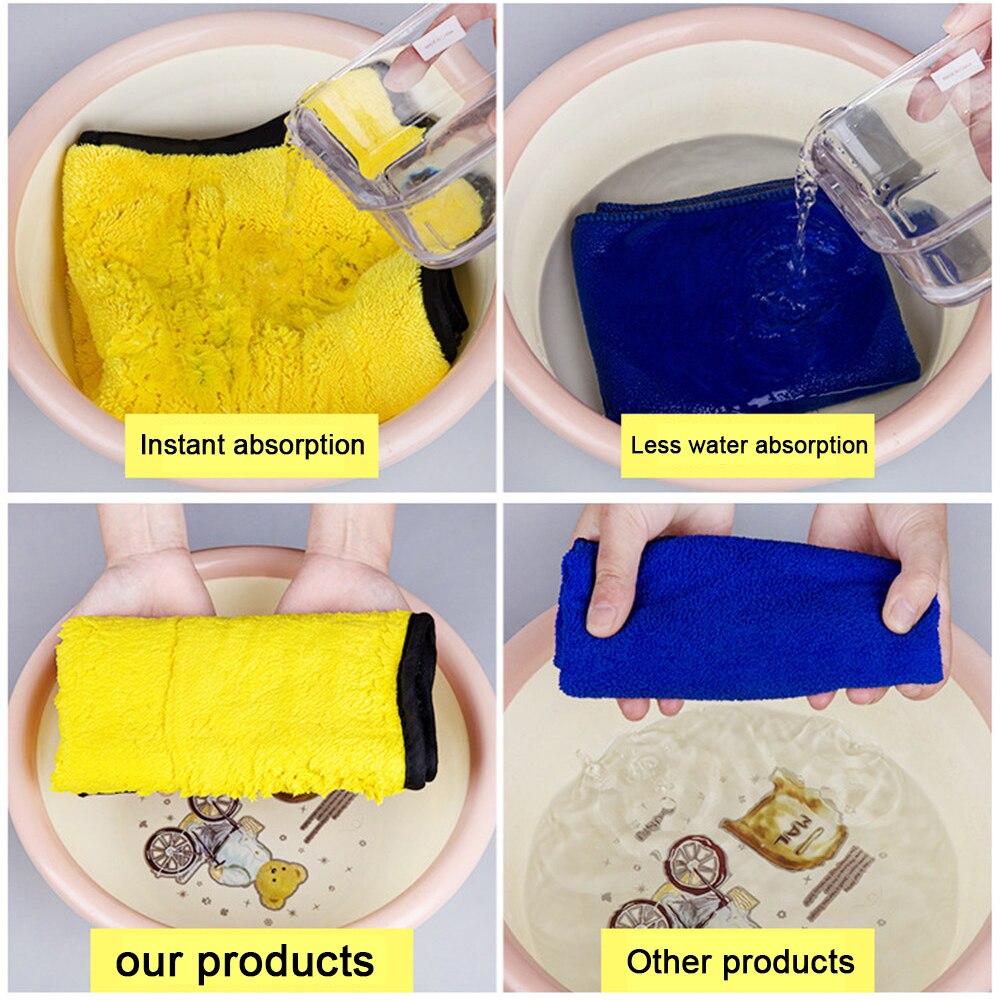 3/5/10PCS 600GSM Car Wash Microfiber Towel Car Cleaning Drying Cloth Paint Care Cloth Detailing Car Wash Towel Cleaning Tools
