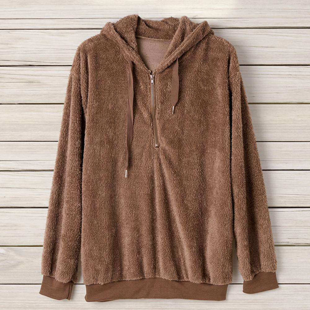 PatPat Reine Farbe Woll Hoodie Herbst Beiläufige Frau Kleidung oben Mantel Jacke Freizeit und Komfort