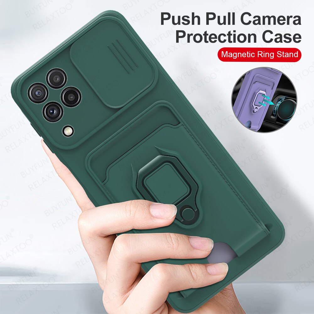 Custodia protettiva per fotocamera scorrevole per samsung A22 4G/5G supporto magnetico per auto custodia morbida antiurto SumsungA22 22A Sansung A 22 Fundas