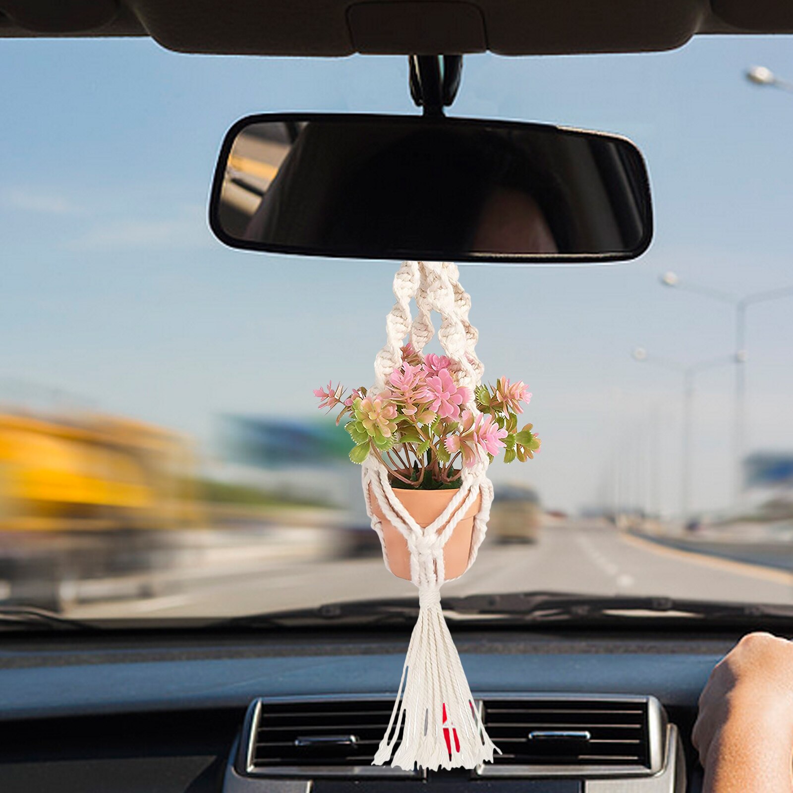 Macrame Plant Hanger Baskets Flower Pots Holder Balcony Wall Hanging Planter Decor Knotted Lifting Rope Home Garden