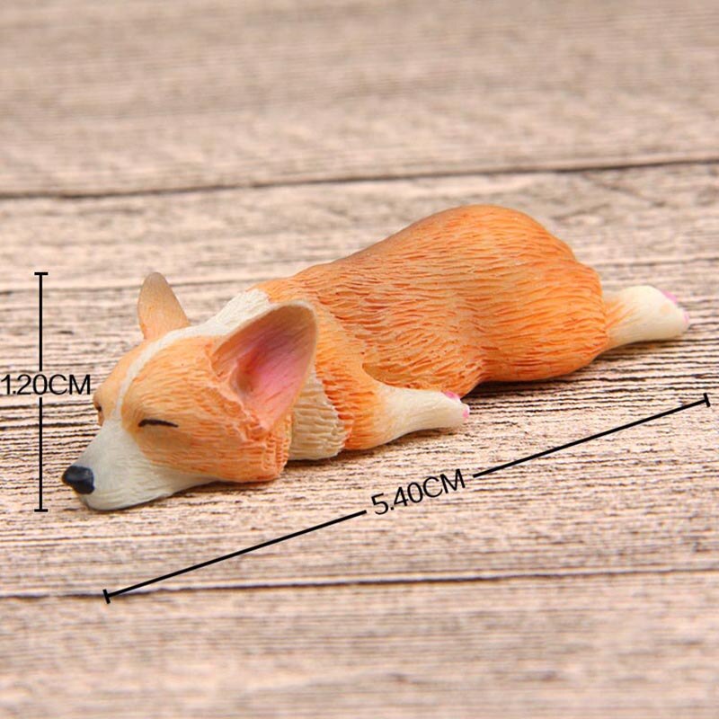 Söpö nukkuva jääkaappimagneetit eläin uninen sarja kawaii corgi koirat shiba inu pvc hahmot lelut koriste jääkaappi tahna: 2