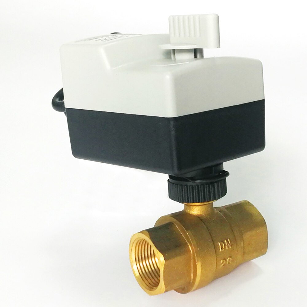 3/4 inch Electric valve with manual override, 220V electric automated ball valve DN20 2-way brass valve used for water supply