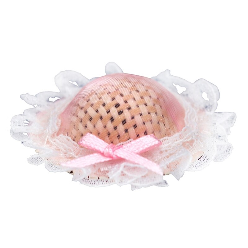 Puppen-prinzessinnen-einstellen mit strohhut, diy-szene, geburtstagsgeschenk und transparentem kosmetikkoffer ( 1:12er- einstellen)