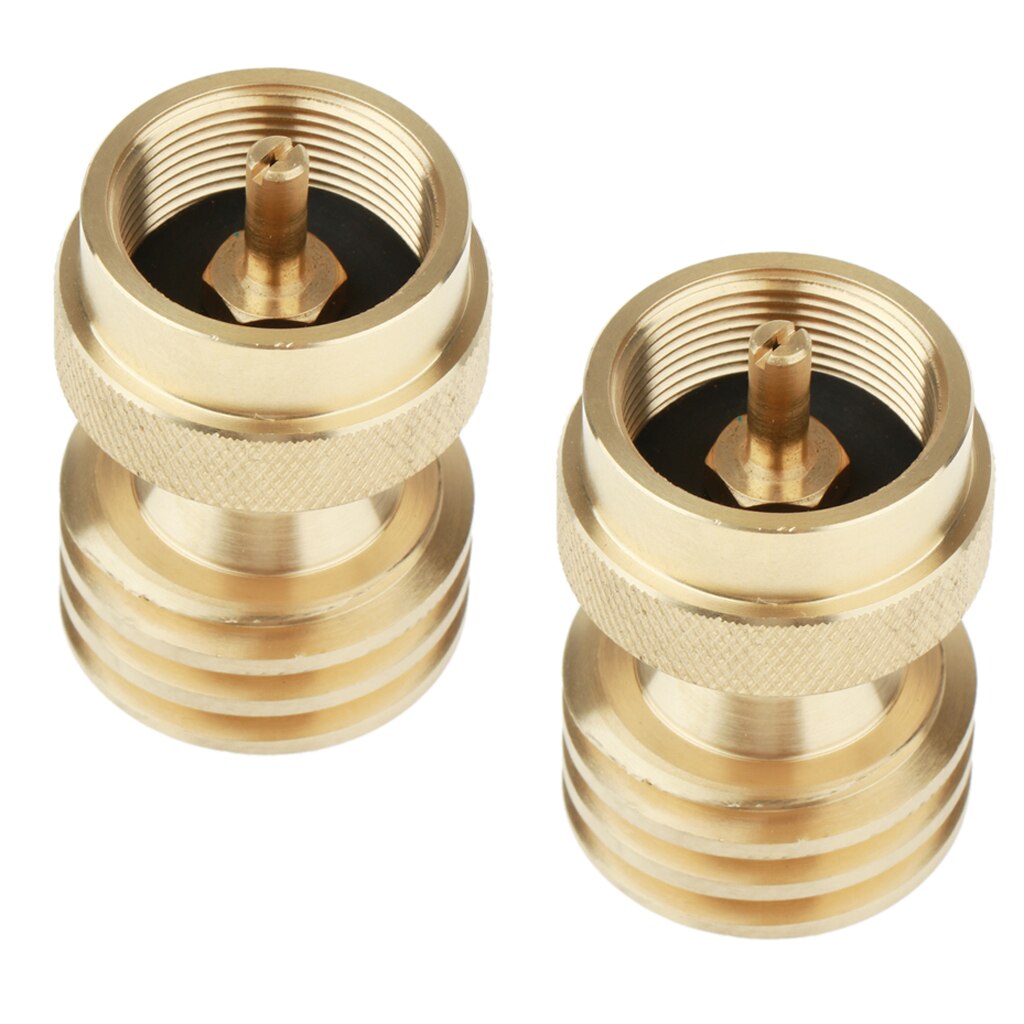2xBrass Gas Steel Bottle Propane Tank Adapter Converter for Disposable