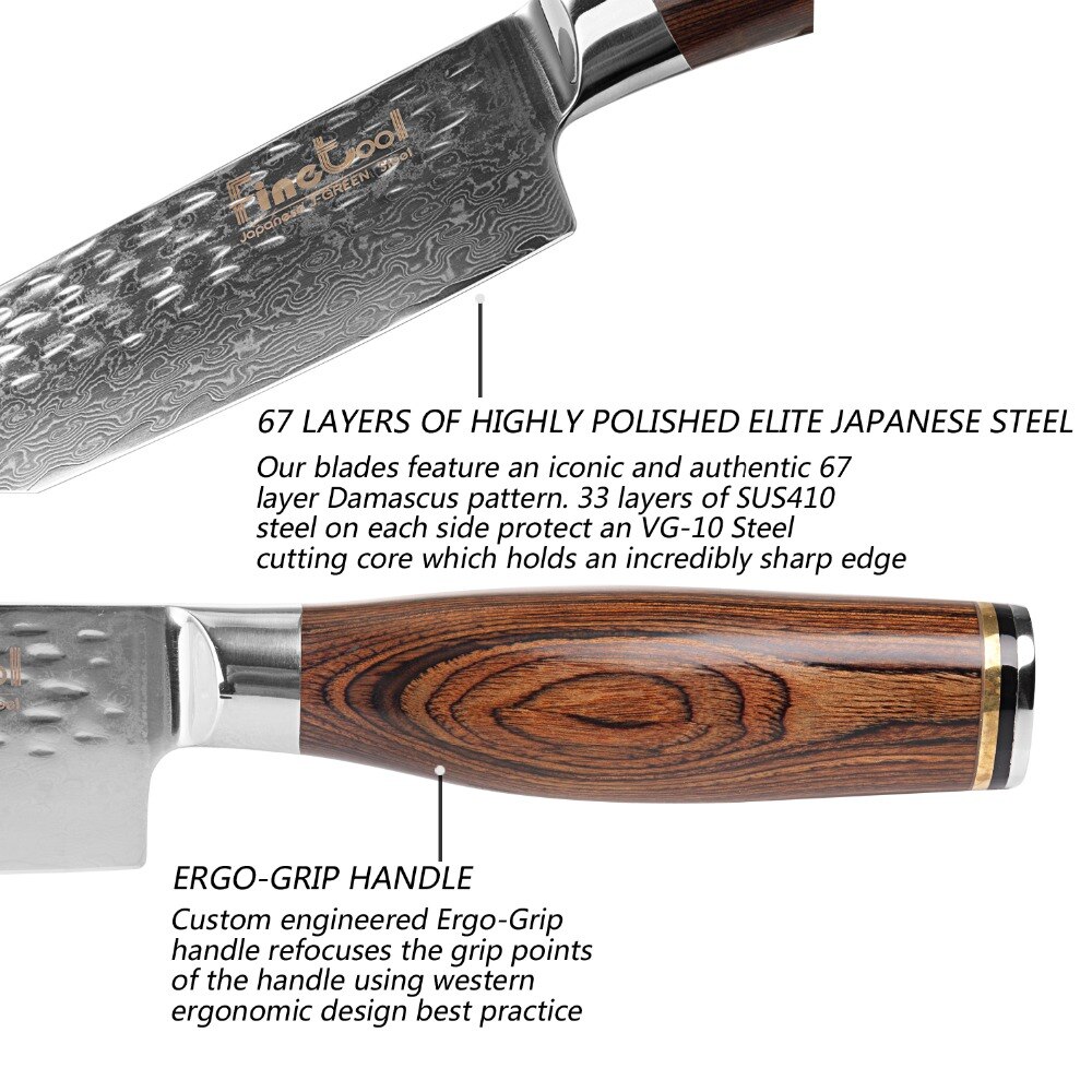 Keukenmessen 8 Inch Professionele Japanse Chef Messen Damascus High Carbon Roestvrij Staal Micarta Handvat Vlees Santokumes