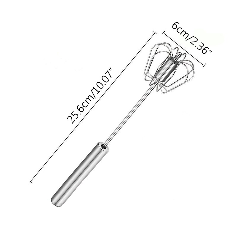 Fouet portatif Semi-automatique en acier inoxydable, ustensile de cuisine ménager
