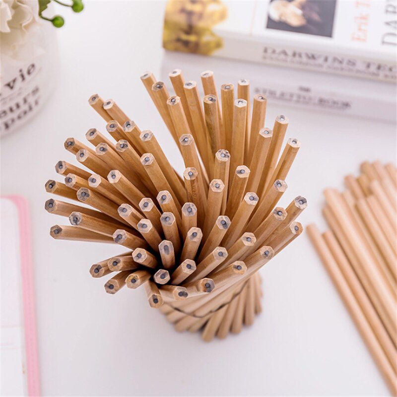 3pcs/lot Natural Wood Pencil HB Blank Hexagonal Circular Round triangle Non-toxic Standard Pencil Office School Supplies
