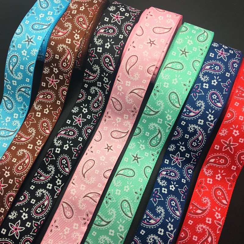 5 Yards 1 Inch 25mm Breed druppels water Gedrukt Grosgrain Lint Haar Boog/Kerst/bruiloft DIY Naaien Craft #009