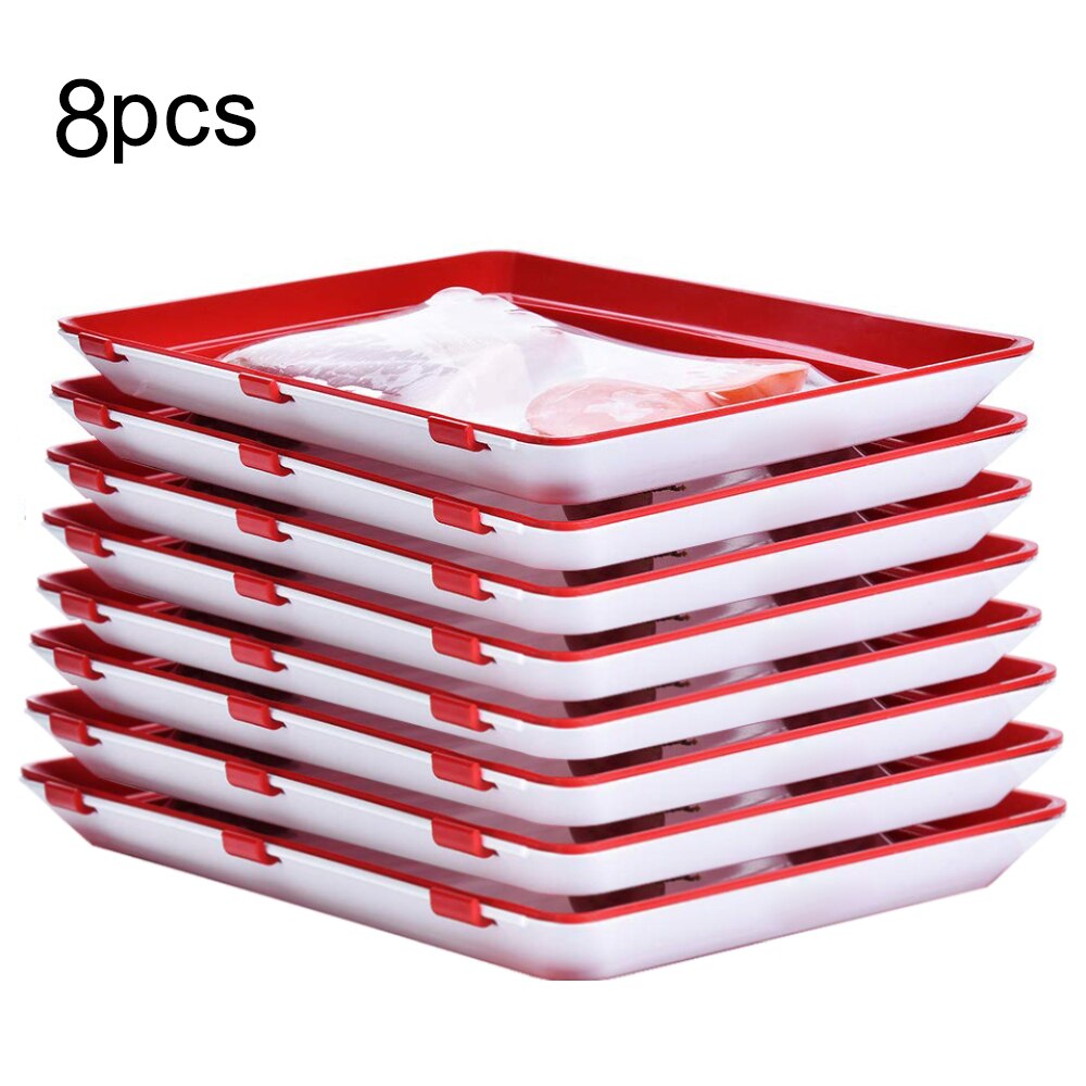 Kitchen Storage Trays Food Preservation Tray Fresh Food Serving Tray Keeping Fresh Spacer Organizer Home Decoration: 8 pcs