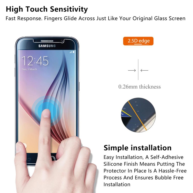 9H HD Hard Phone Screen Protector Tempered Glass for Samsung Galaxy S6 S7 S2 Protective Film for Samsung S5 Mini S4 S3 Neo S III