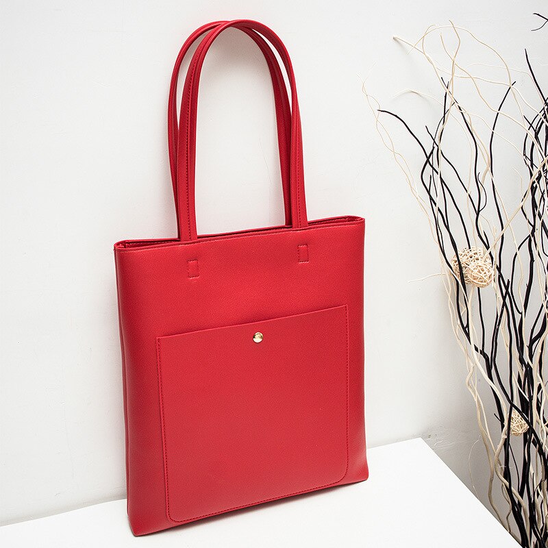 Borse da donna borsa da donna borsa a tracolla di grande capacità borsa Tote borse Shopper borsa a tracolla in pelle PU sac: Rosso