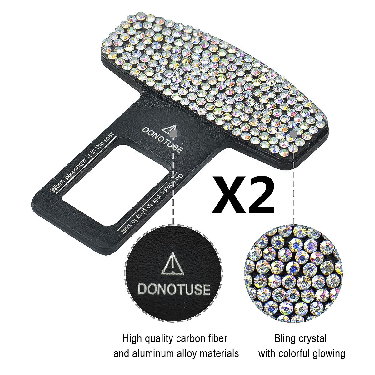 Bling verison 1pc 2 stk 4 stk bil sikkerhedssele spænde klip bil sele prop prop bil montering flaskeåbner universal int.: 1 par