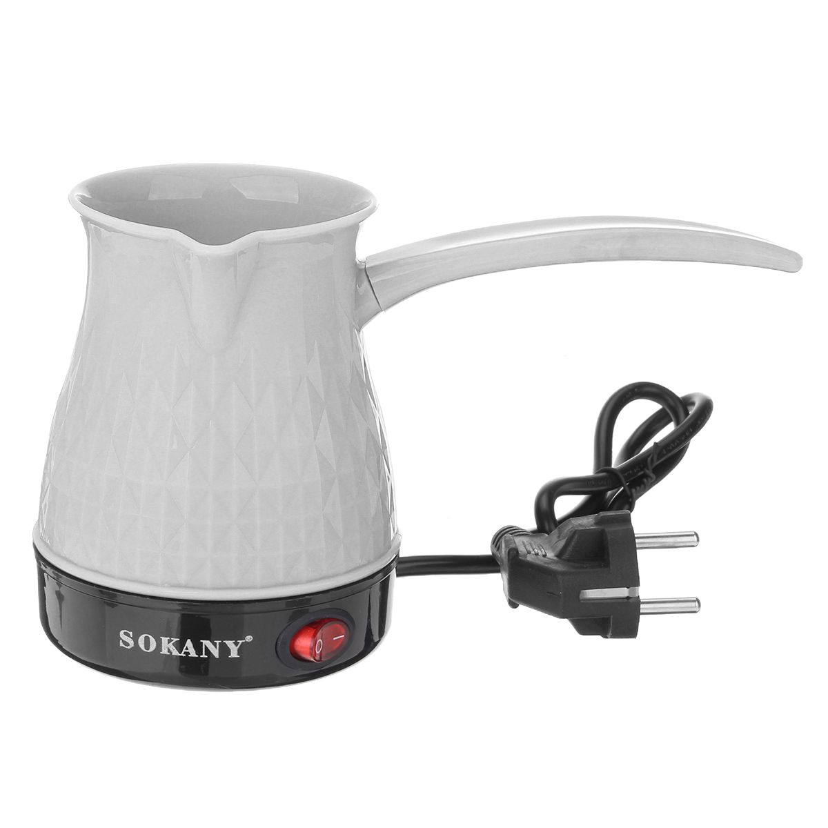 Cafetière électrique Portable 500W, 500ml, en acier inoxydable, appareil à expresso italien séparé, grec et turc: WHITE
