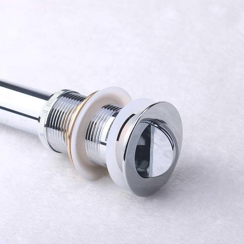 Universal diskbänk flip plug tätning vattenpropp rund stål handfat dräneringsrör hål lock lock för badrum kök avloppssil