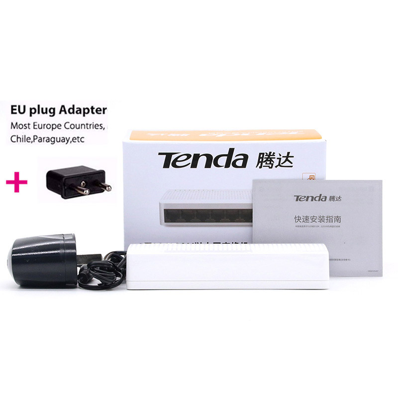 Tenda S108 Ports 10/100M High-speed Network 8-Port Ethernet Switch Desktop 100Mbps Fast Lan Hub Support MDI/MDIX Plug and Play: Blue