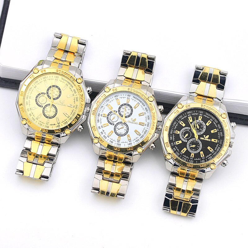 Reloj LOLIA de cuarzo dorado, reloj de pulsera de acero inoxidable para hombre, vestido clásico, relojes de negocios para hombre