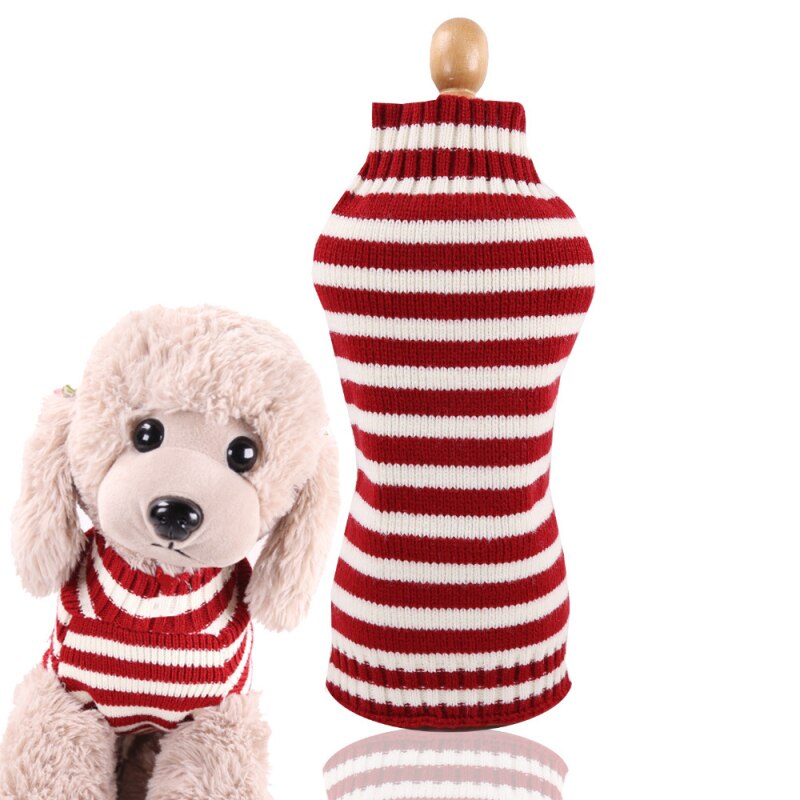 Kæledyr hund sweater strik beklædning vinter hund tøj kat tøj stretch hunde outfit puddel bichon pomeranian schnauzer kæledyr kostume: 1 / Xs