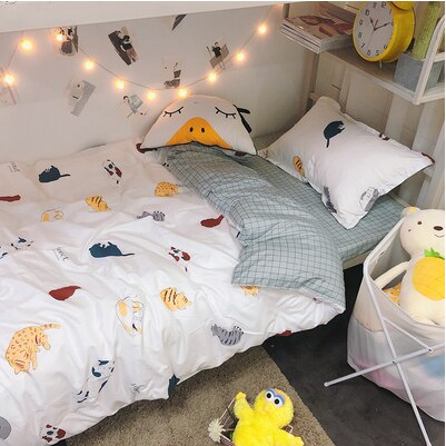 3 Stuks Baby Beddengoed Set Leuke Dier Katoen Wieg Beddengoed Kit Cartoon Omvat Kussensloop Laken Dekbedovertrek Zonder filler