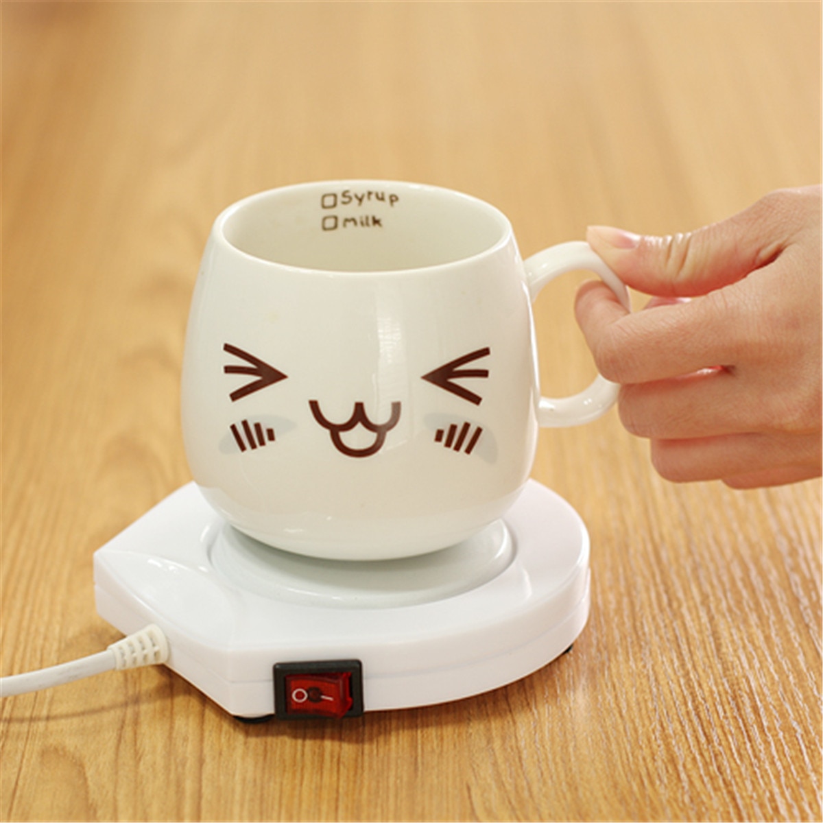 Eldriven koppvärmare värmedyna kaffe te mjölkmugg kontor kök husvärmare värmedyna eldriven 220v vita