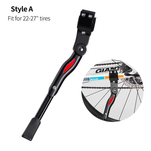 ROCKBROS vélo vélo béquille Support de stationnement vtt Support de vélo côté coup de pied réglable pied orthèse 24-29 ''accessoires de vélo: Style A Black