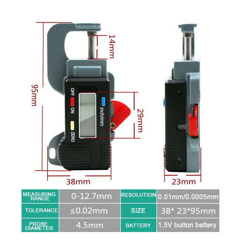 Micrometer digital thickness gauge thickness gauge Digital Thickness Meter Precise Thickness Gauge Meter Tester: Default Title