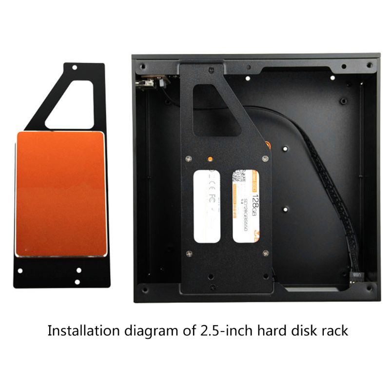 B01 mini itx computer kabinet aluminium / glas dokumentmappe hjemmebiograf computer kasse desktop pc kabinet