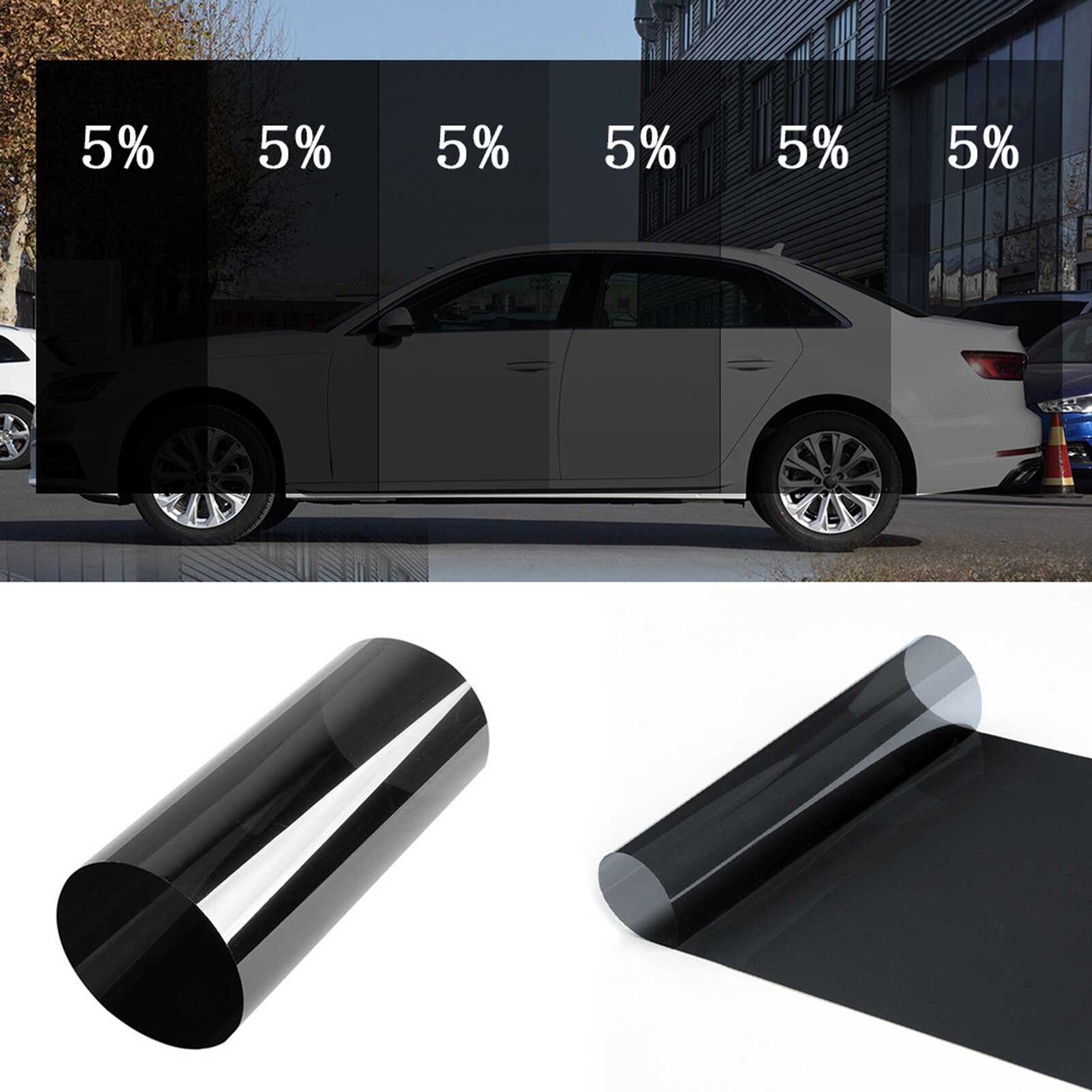 Car Window Film Windshield Solar Protection Film Window Tint UV Blocking 150x20cm Automotive Car Window Film