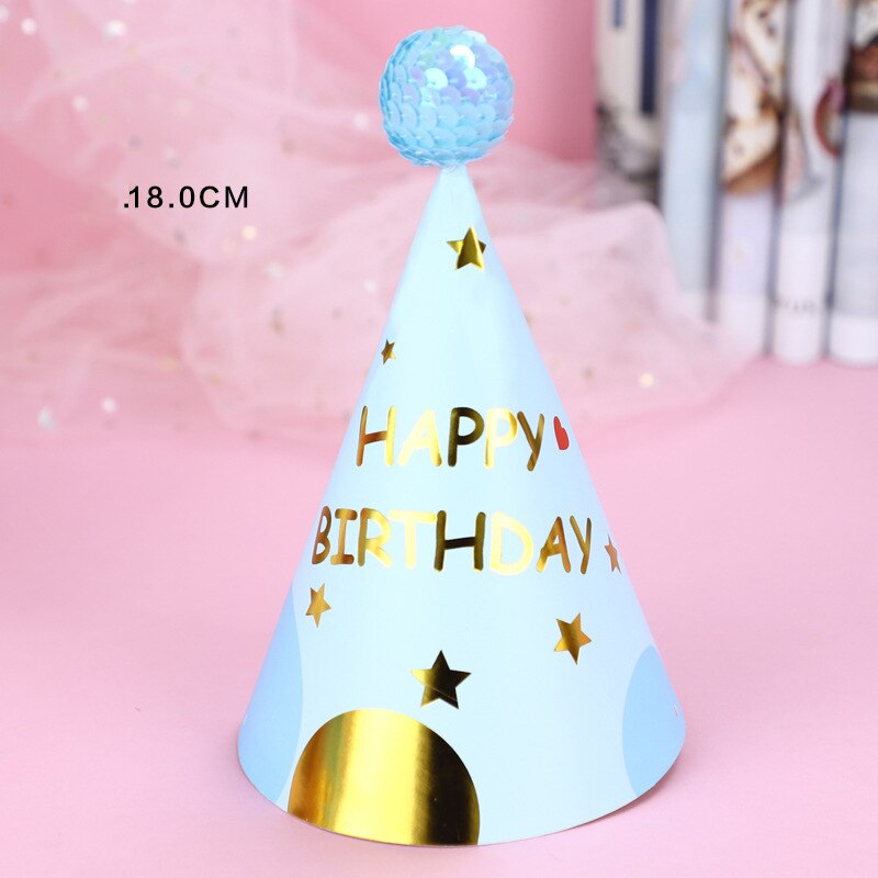 Sombrero de cumpleaños rosa dorado cumpleaños topper niño cumpleaños aniversario de bodas decoración topper de la torta