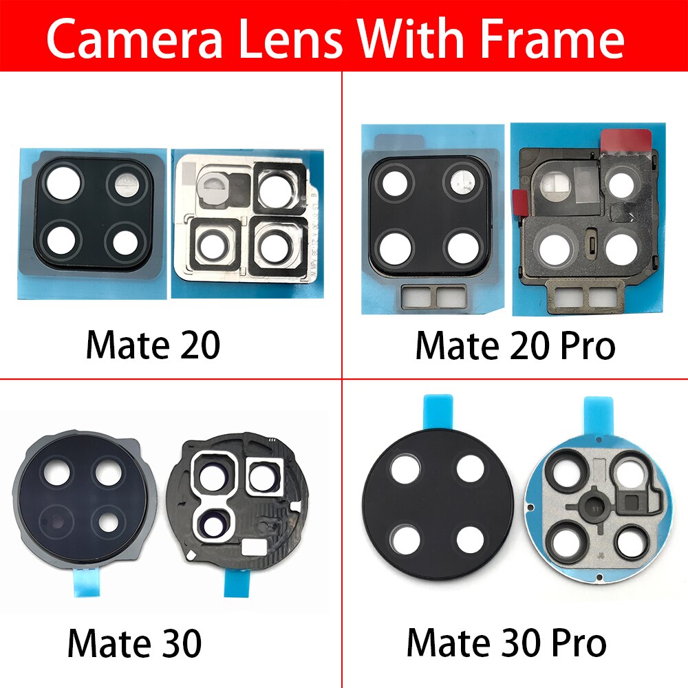 Achteruitrijcamera Glas Lens Back Camera Glass Cover Voor Huawei Mate 20 30 Pro Met Frame