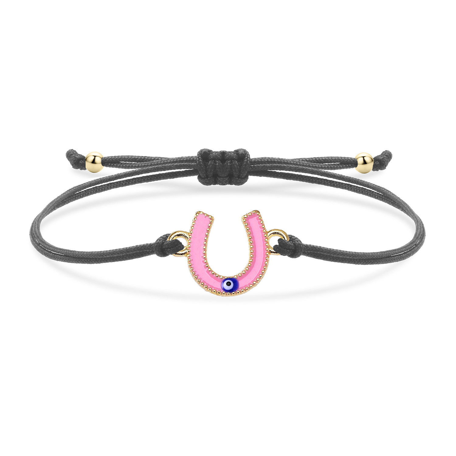 Zinklegering Emaille Hoefijzer Geluksbrenger Armband Vrouwen Meisje Kleurrijk Zwart Wit Rood Blauw Paars String Handgemaakte Sieraden Aanwezig: Antique Copper Plated