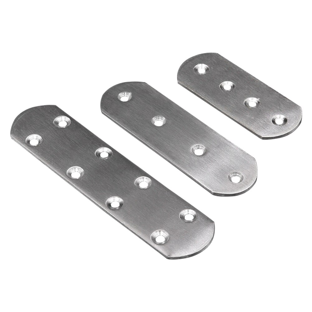 6pcs Repair Brace Plate Flat Straight Stainless Steel Widen Fixing Thicken Cabinet Hardware Joining Accessories Corner Bracket