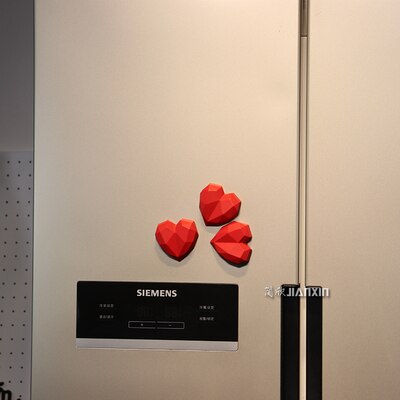 3d stereo stor rød kærlighed form køleskab magnet diamant klistermærke køleskab dekoration besked foto pasta