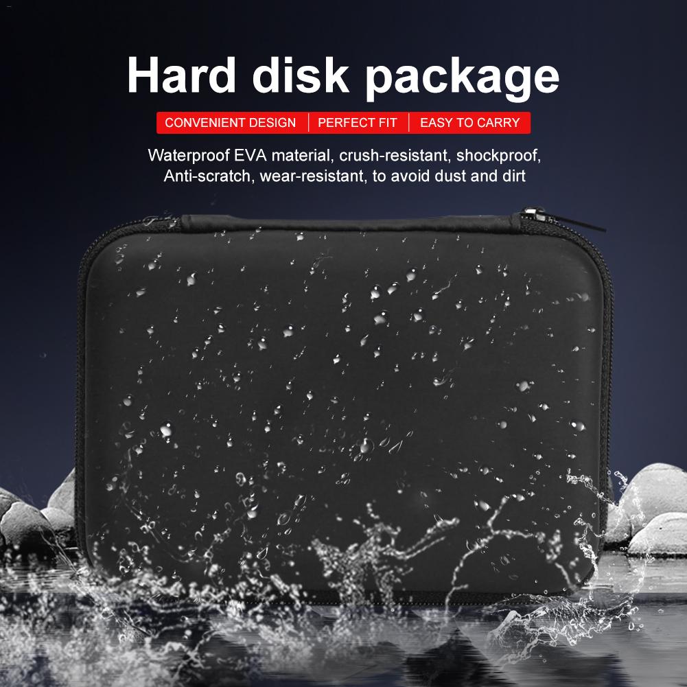 Kabeltaske cover 2.5 tommer usb powerbank ekstern harddisk beskyttelsesenhed beskyttende taske, bærbar eva opbevaringstaske til rejser