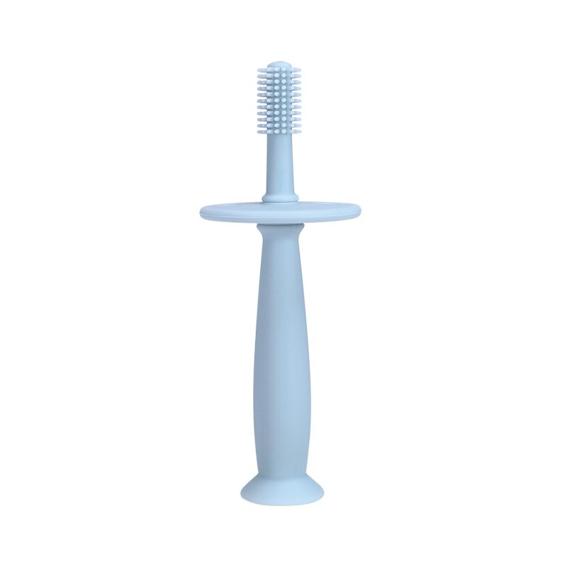 Spazzolino da denti per bambini bitable Silicone a 360 gradi pulizia per bambini spazzolino da denti Nano denti per bambini strumento per la cura orale setola morbida per 1-6 anni: Blue 2