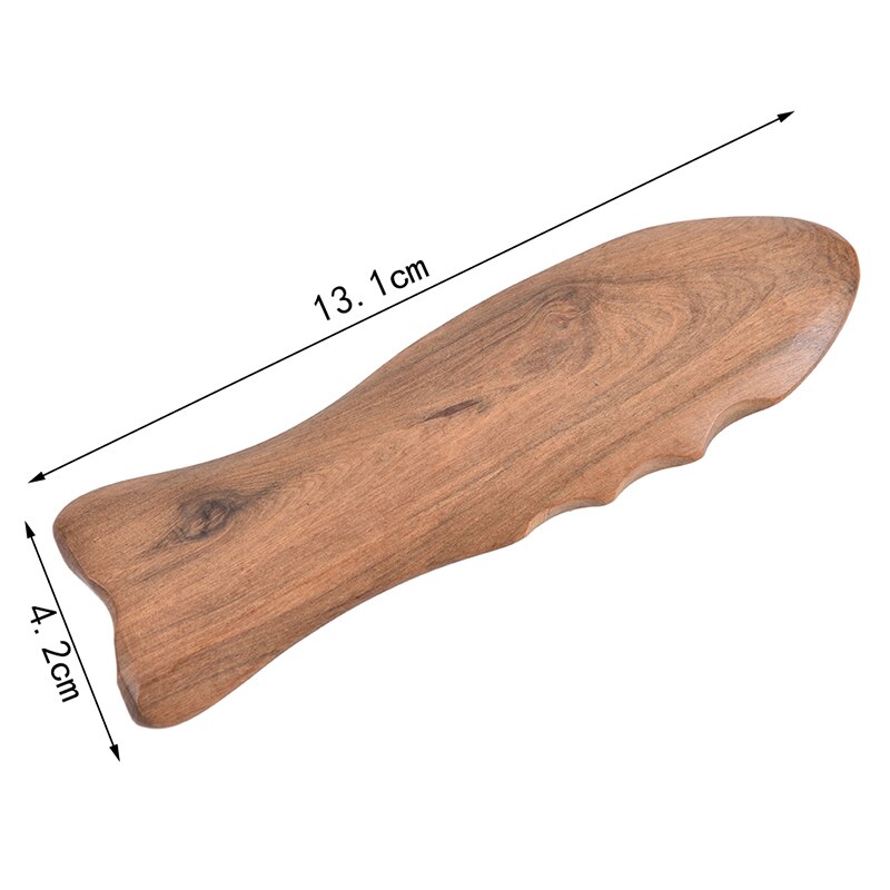 Bra trä fisk form kropp massage verktyg hälsovård avslappning trä fot roller massager hand trä massage verktyg: 1