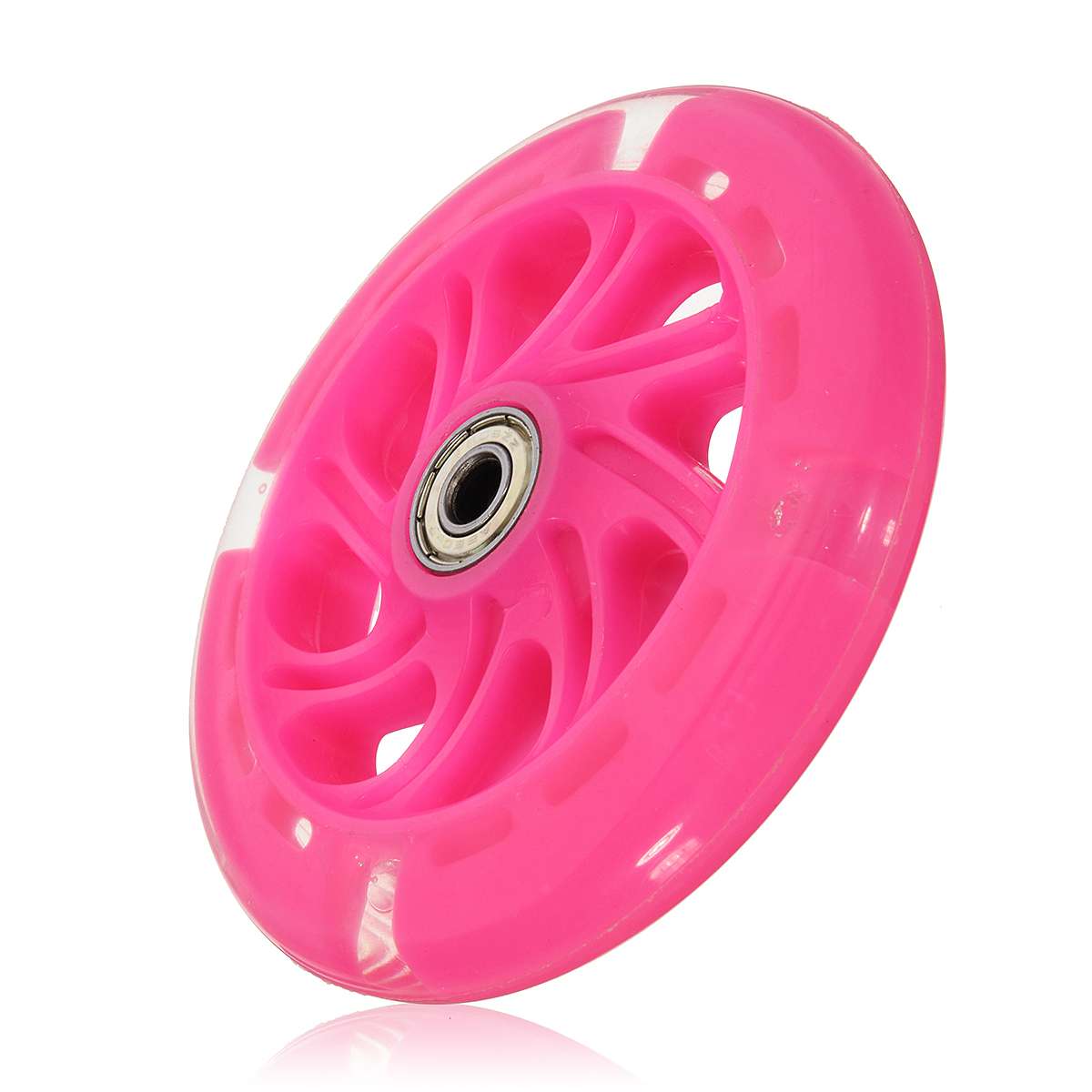 4PCS 120mm LED Flash Light Up Wheels For Scooter Inline Skates 2 ABED-7 Bearing: Pink