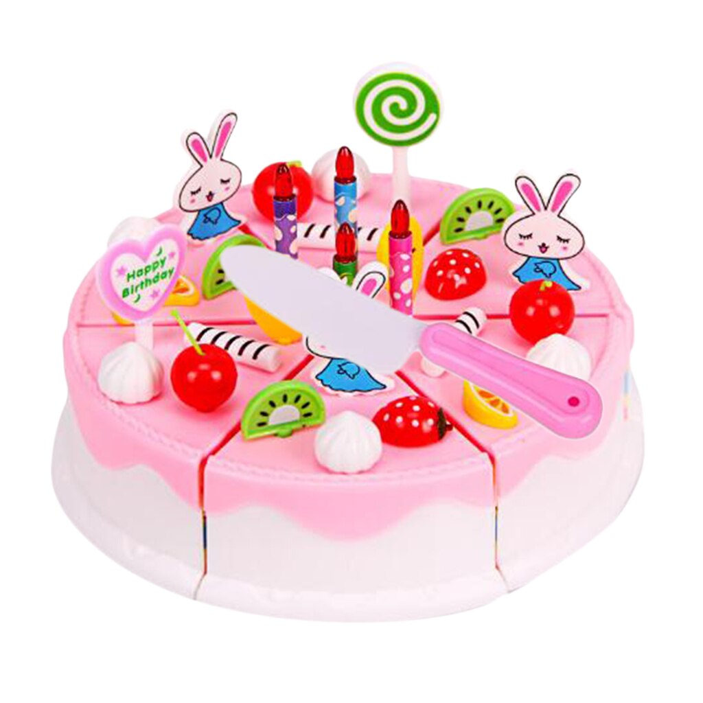 Role Play Toy Birthday Cake Accessories DIY, 64 Pieces/Set, Colorful , Safe Non-toxic Material, for Kids Ages 3+