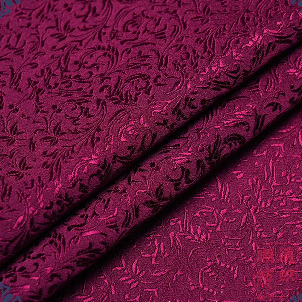 tarwe bloemen stijl damast zijde satijn brokaat jacquard stof kostuum bekleding meubilair gordijn kleding materiaal: 6 Yards / Rose Rood